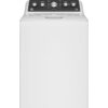 GE – 4.5 Cu. Ft. High-Efficiency Top Load Washer with Spanish Control Panel – White with Matte Black