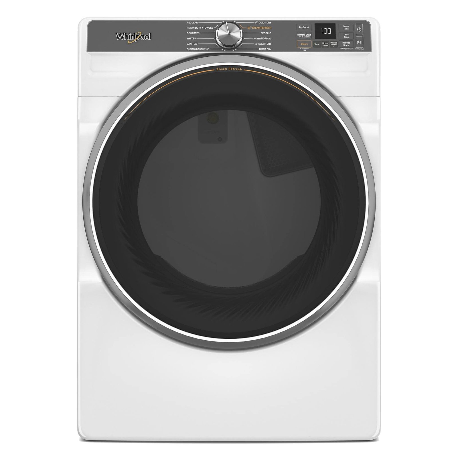 Whirlpool – 7.4 Cu. Ft. Smart Gas Dryer with Steam and Wrinkle Shield Option – White