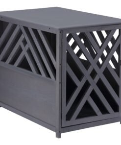Wood Dog Crate Small Dog Cage Furniture Style Dog Kennel Lattice for Indoor Use with a Unique Slant Aesthetic Design
