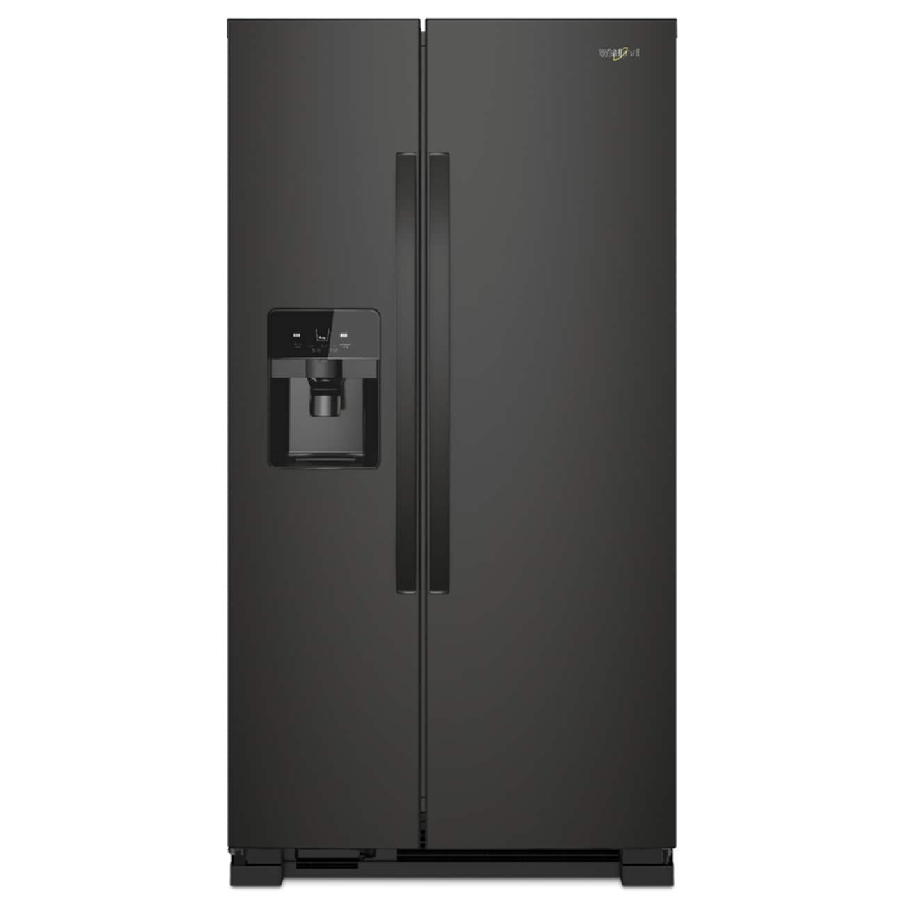 Whirlpool – 33 in. Wide 21 cu. ft. Side-by-Side Refrigerator with LED Interior Lighting – Black