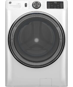 GE – 5.0 Cu. Ft. Stackable Smart Front Load Washer with Steam, SmartDispense and Odorblock Ultra Fresh Vent System – White