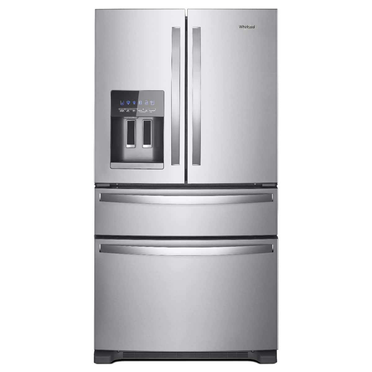 Whirlpool – 36 in. Wide 25 cu. ft. Wide French Door Bottom Mount Refrigerator with Two-Tier Freezer Storage – Stainless Steel