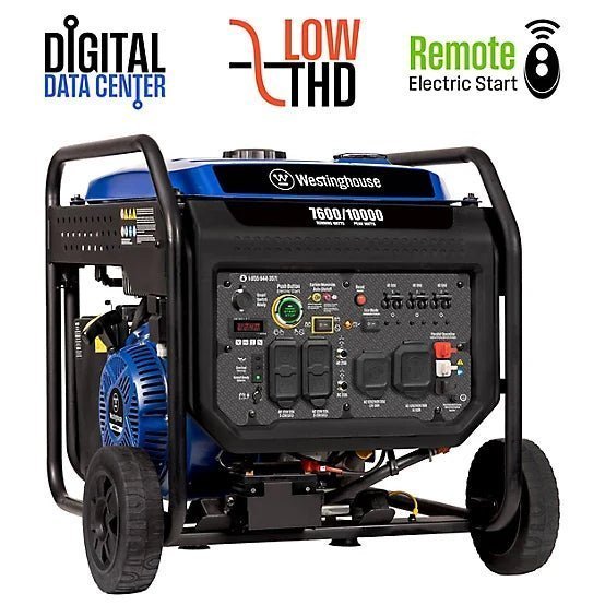 Westinghouse 10,000/7,600-Watt Gasoline Powered Portable Inverter Generator, Remote Start with CO Sensor