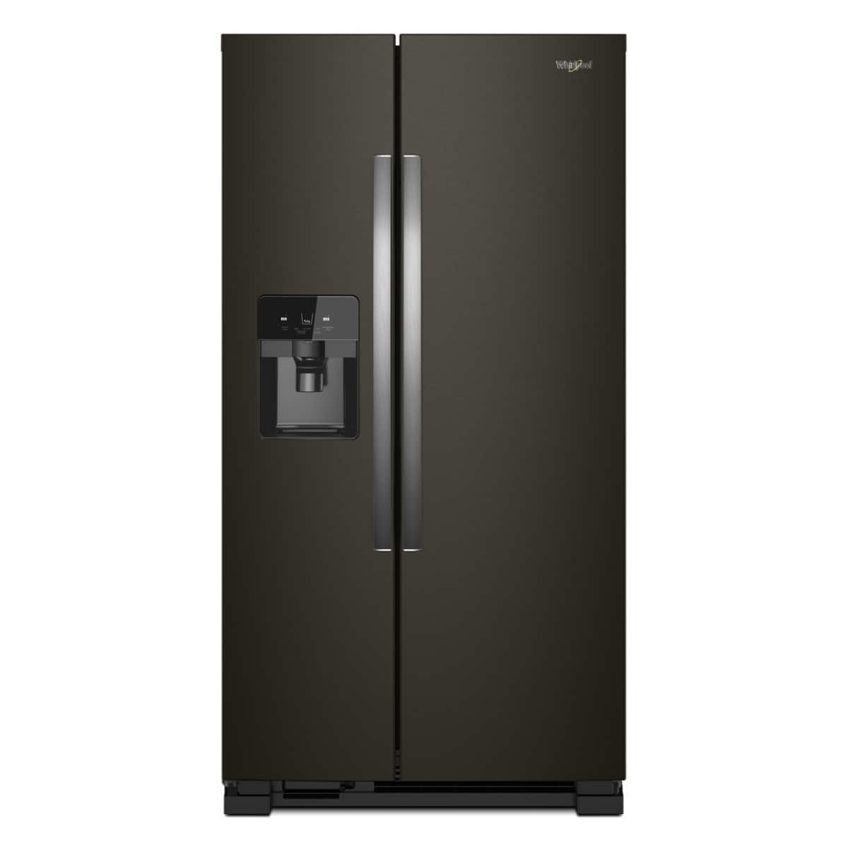 Whirlpool – 36 in. Wide 25 cu. ft. Side-by-Side Refrigerator – Black Stainless Steel