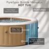 Intex: PureSpa: Sahara Tan Inflatable Hot Tub Set – 6 Person – 85″ Round Outdoor Heated Bubble Spa, Jet Massage, Cover, Hard Water Treatment System