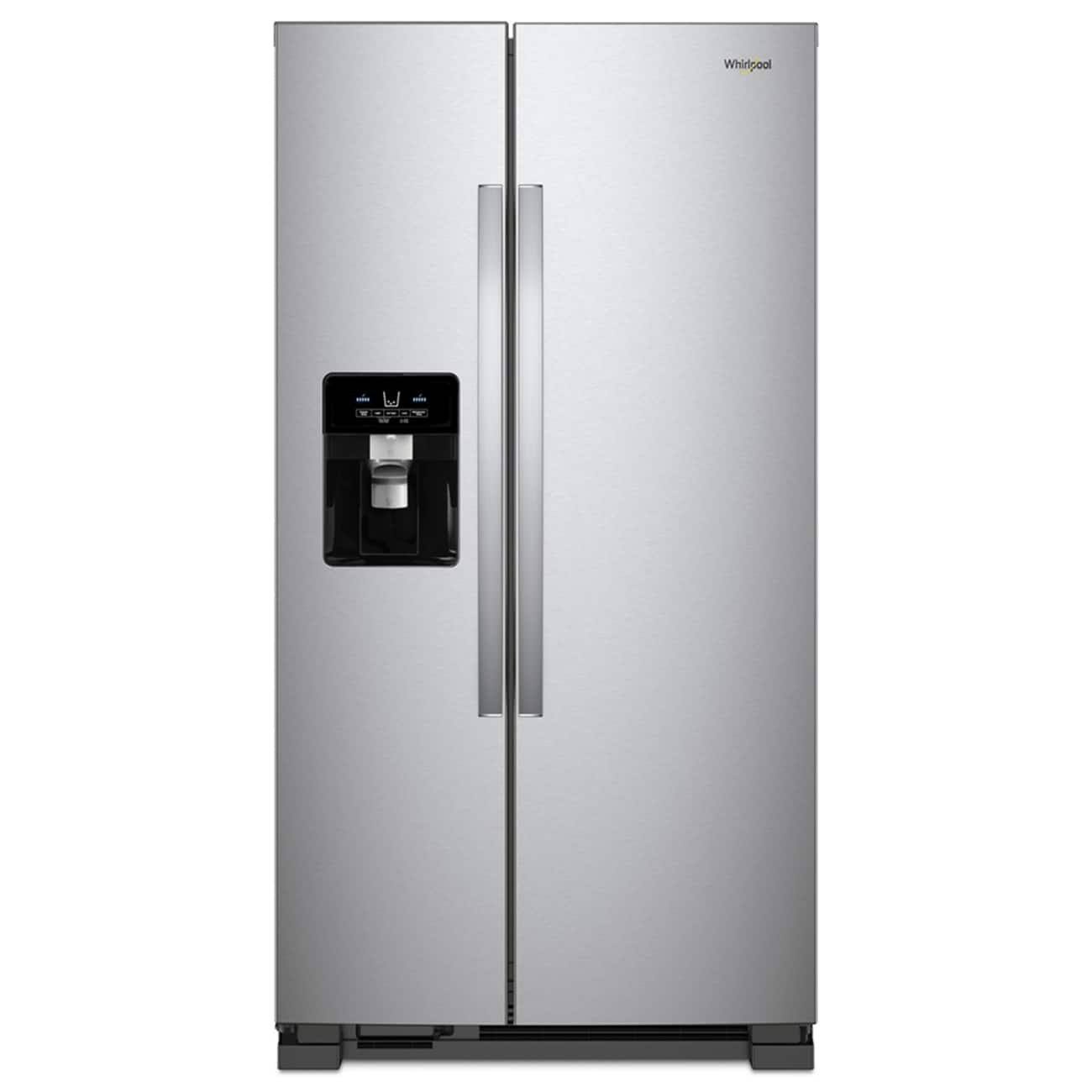 Whirlpool – 33 in. Wide 21 cu. ft. Side-by-Side Refrigerator with LED Interior Lighting – Stainless Steel