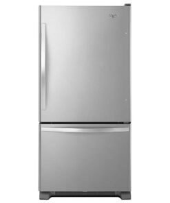 Whirlpool – 30 in. Wide 19 cu. ft. Bottom-Freezer Refrigerator with Spillguard Glass Shelves – Monochromatic Stainless Steel