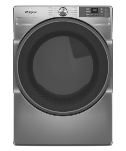 Whirlpool – 7.4 Cu. Ft. Stackable Smart Electric Dryer with Wrinkle Shield Option – Radiant Silver