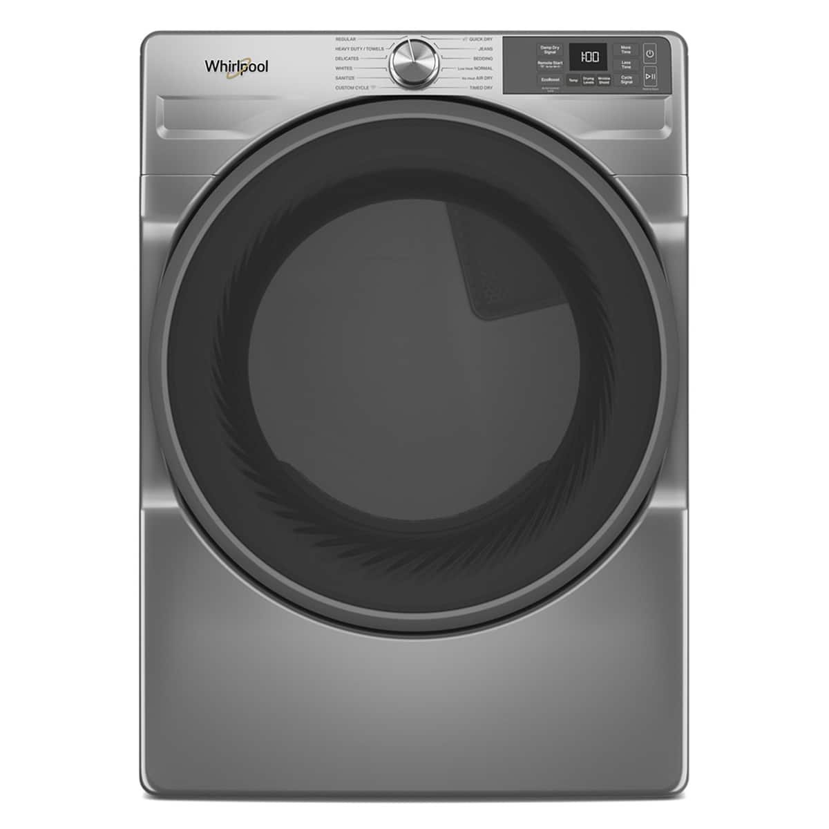Whirlpool – 7.4 Cu. Ft. Stackable Smart Electric Dryer with Wrinkle Shield Option – Radiant Silver