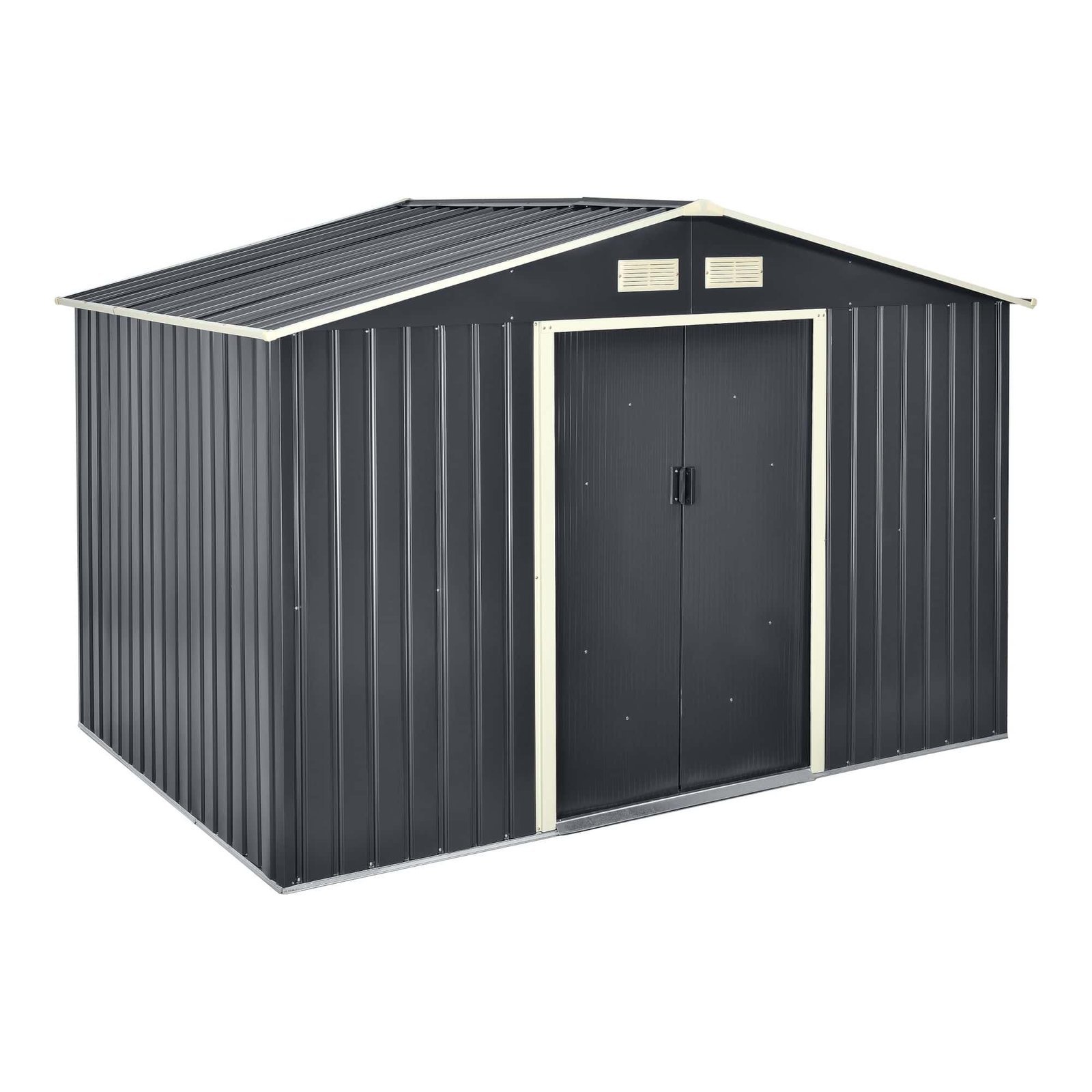 Tuinhuis tuinschuur met schuifdeur 277x191x192 cm 9 m³ donkergrijs