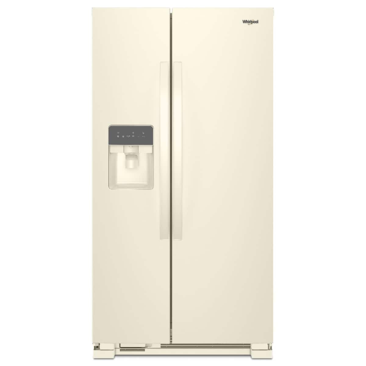 Whirlpool – 36 in. Wide 24 cu. ft. Side-by-Side Refrigerator with LED Interior Lighting – Biscuit-on-Biscuit