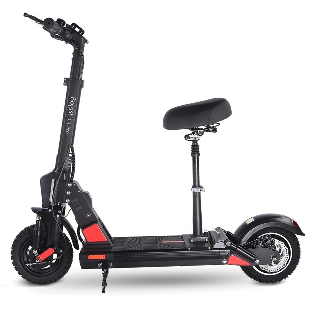 BOGIST C1 Pro Opvouwbare elektrische scooter met verwijderbare stoel 500W motor 48V 15Ah batterij 10 inch banden 35-45KM bereik 120KG maximaal gewicht - Rood