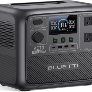 Elektrische generator BLUETTI AC70 (1000W/768Wh) met zonnepaneel