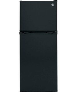 GE – 24 in. Wide 11.6 Cu. Ft. Top-Freezer Refrigerator with ENERGY STAR Certification – Black