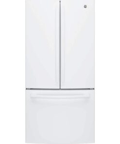 GE – 33 in. Wide 24.7 Cu. Ft. French Door Refrigerator with Internal Water Dispenser – High Gloss White