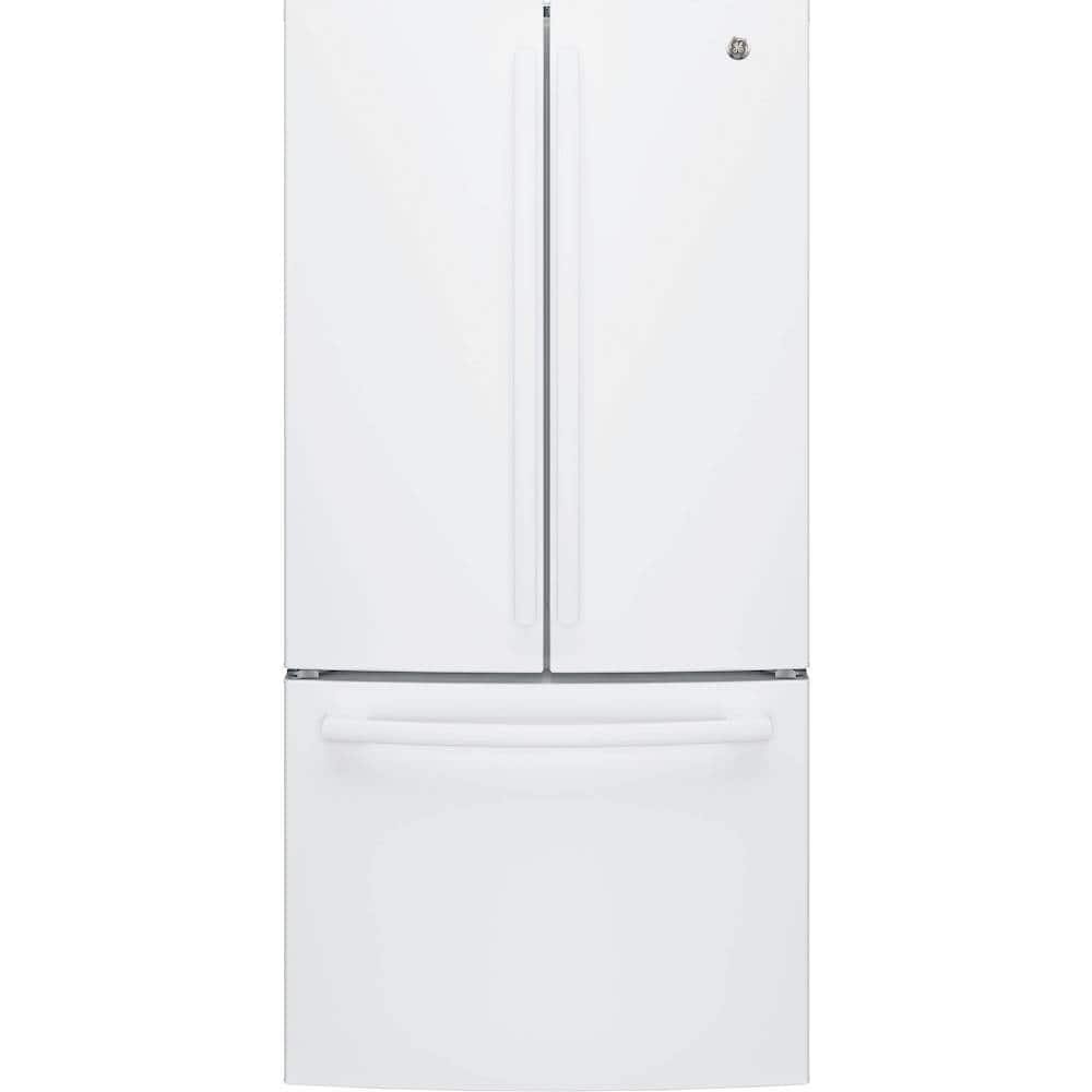 GE – 33 in. Wide 24.7 Cu. Ft. French Door Refrigerator with Internal Water Dispenser – High Gloss White
