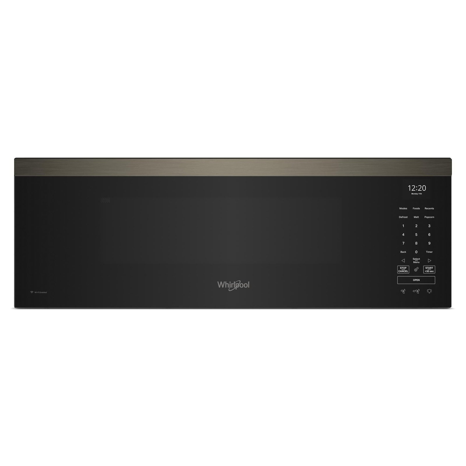Whirlpool – 1.1 Cu. Ft. Over the Range Microwave with Sensor Cooking and 1800-Watts Cooking Power – Black Stainless Steel