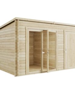 BillyOh Tianna 14×8 ft Log Cabin Summer House with Side Shed Store