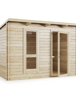 BillyOh Mia 3×2.5 Log Cabin Summer House Shed with Untreated Wood, Modern Pent Roof Garden Shed