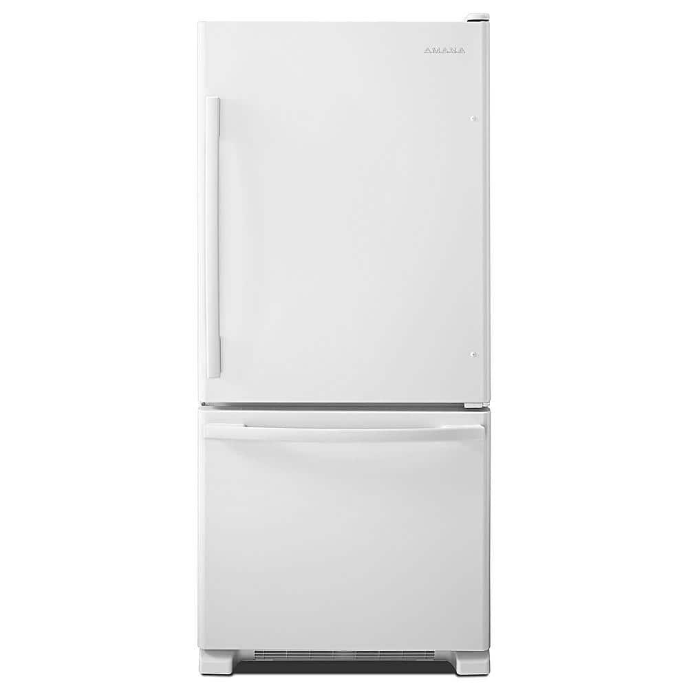 Amana – 30 in. Wide 18 cu. ft. Bottom-Freezer Refrigerator with EasyFreezer Pull-Out Drawer – White