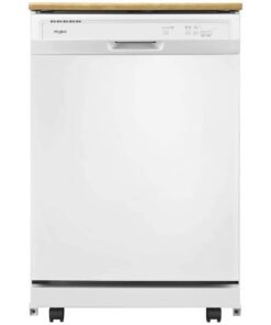 Whirlpool – 24″ Front Control Tall Tub Portable Dishwasher – White