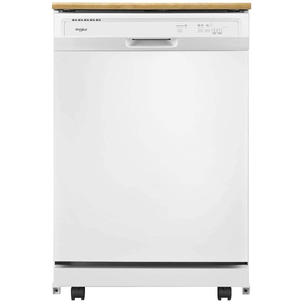 Whirlpool – 24″ Front Control Tall Tub Portable Dishwasher – White