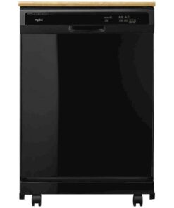 Whirlpool – 24″ Front Control Tall Tub Portable Dishwasher – Black