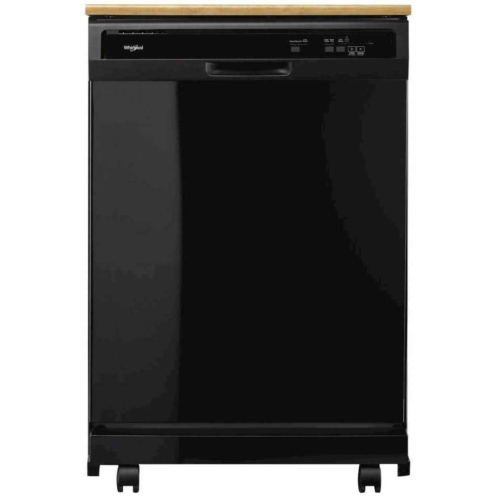Whirlpool – 24″ Front Control Tall Tub Portable Dishwasher – Black