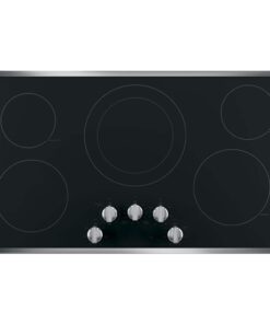 GE – 36 in. Wide 5 Element Built-In Electric Cooktop with Power Boil and Dual-Ring Element – Stainless Steel