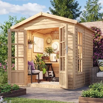 Timbela m351fb+H351fbblack - Houten tuinschuur 4 m2 - tuinhuis met vloer en dakspanen