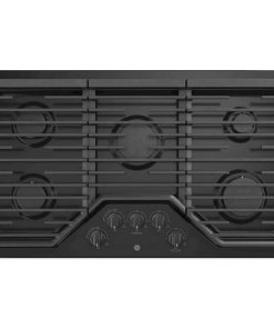 GE – 36 in. Wide 5 Burner Built-In Gas Cooktop with Dishwasher-Safe Grates – Black