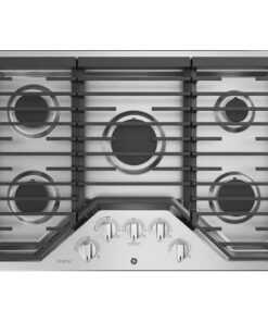 GE Profile – 30 in. Wide 5 Burner Built-In Gas Cooktop with Power Boil – Stainless Steel