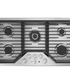GE Profile – 36 in. Wide 5 Burner Built-In Gas Cooktop with Edge-to-Edge Grates – Stainless Steel
