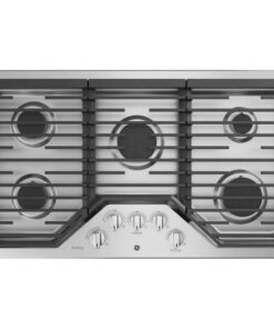 GE Profile – 36 in. Wide 5 Burner Built-In Gas Cooktop with Power Boil – Stainless Steel