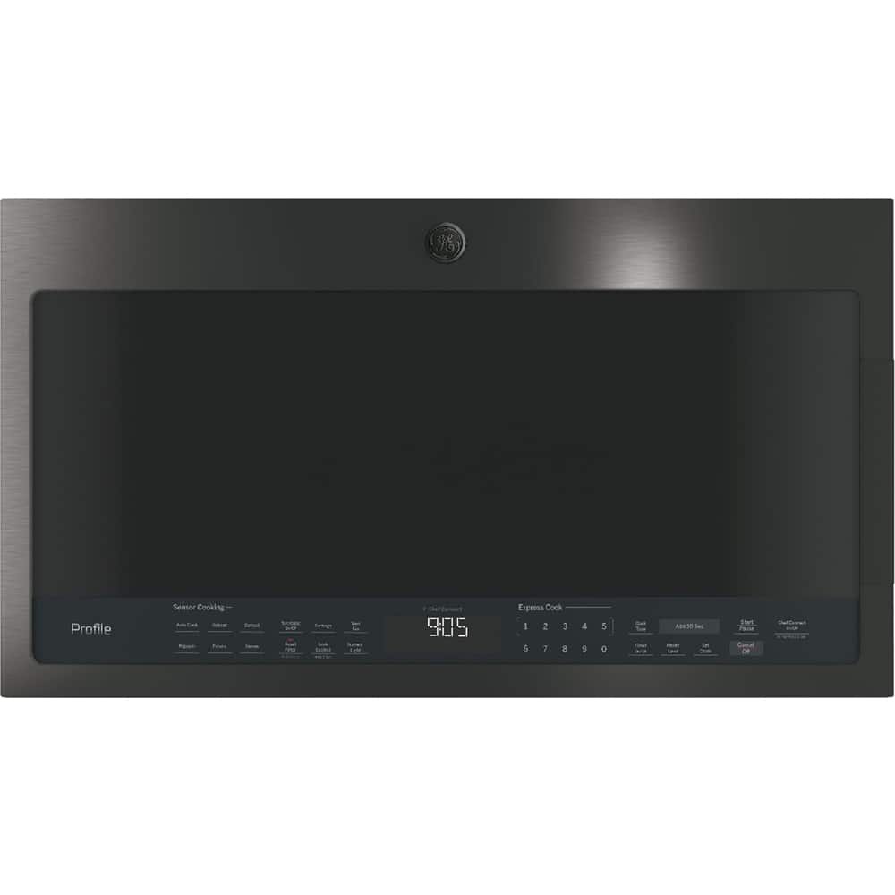 GE Profile – 2.1 Cu. Ft. Over-the-Range Microwave with Sensor Cooking and Chef Connect – Black Stainless Steel