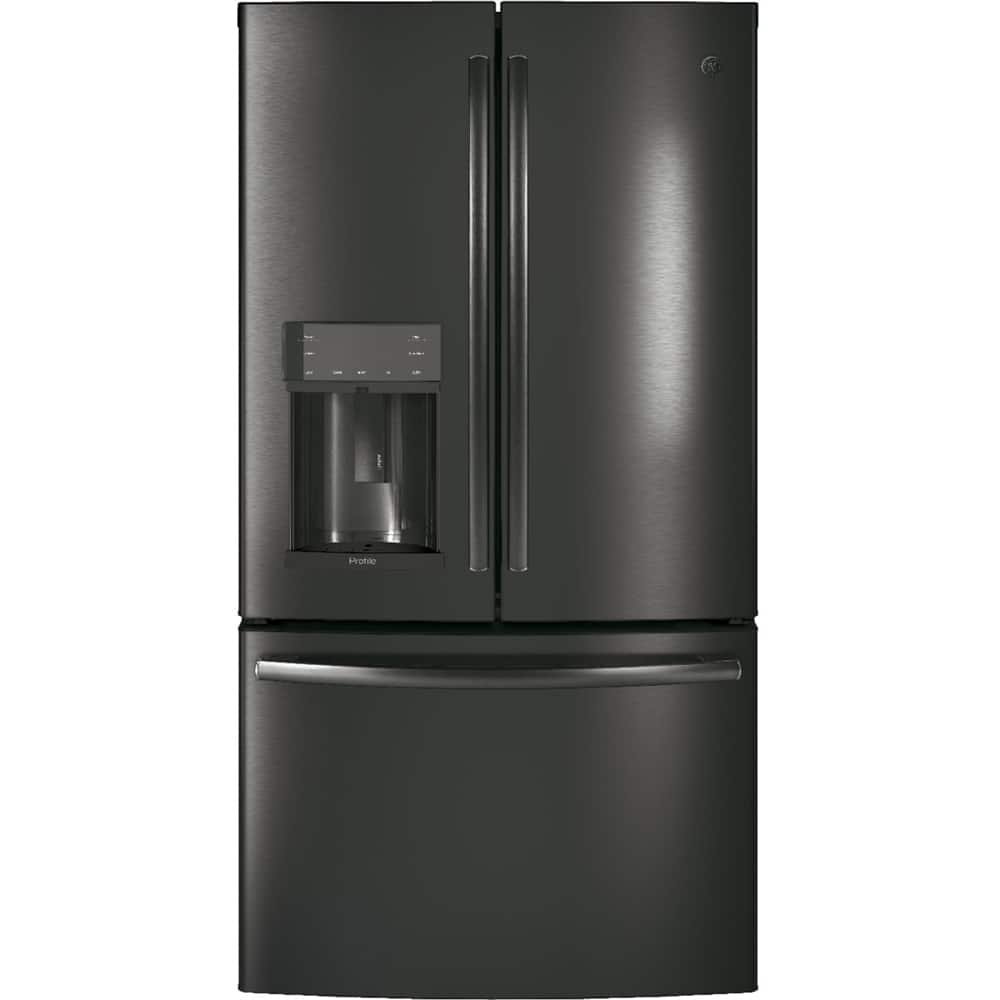 GE Profile – 36 in. Wide 22.1 Cu. Ft. French Door Counter-Depth Refrigerator with Hands-Free AutoFill – Black Stainless Steel