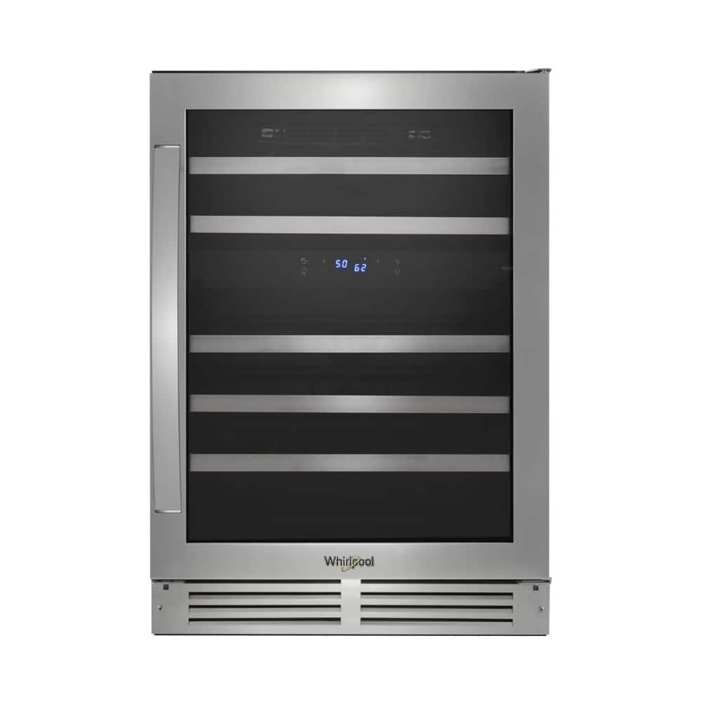 Whirlpool – 46-Bottle Wine Cooler – Stainless Steel