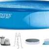 Intex 18′ x 48″ Inflatable Above Ground Swimming Pool with Ladder, Pump