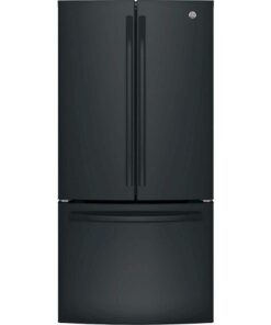 GE – 33 in. Wide 18.6 Cu. Ft. French Door Counter-Depth Refrigerator with Internal Water Dispenser – High Gloss Black