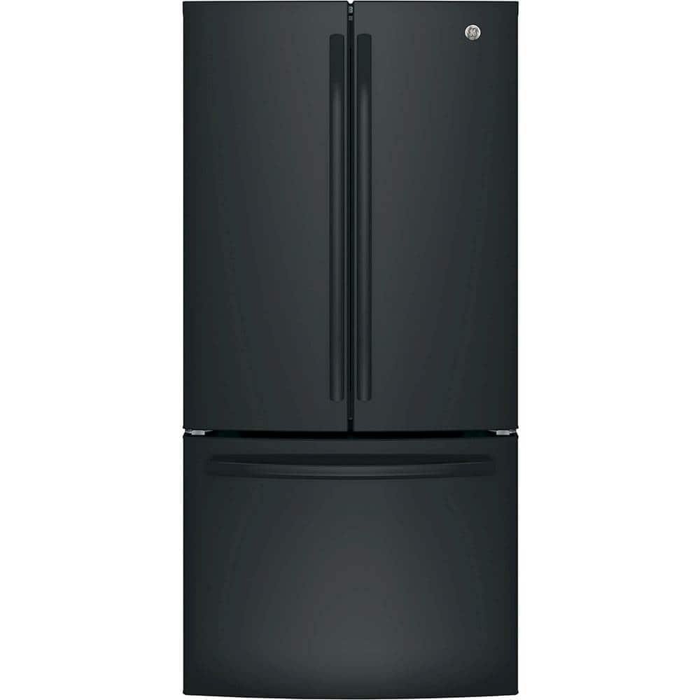 GE – 33 in. Wide 18.6 Cu. Ft. French Door Counter-Depth Refrigerator with Internal Water Dispenser – High Gloss Black