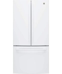 GE – 33 in. Wide 18.6 Cu. Ft. French Door Counter-Depth Refrigerator with Internal Water Dispenser – High Gloss White