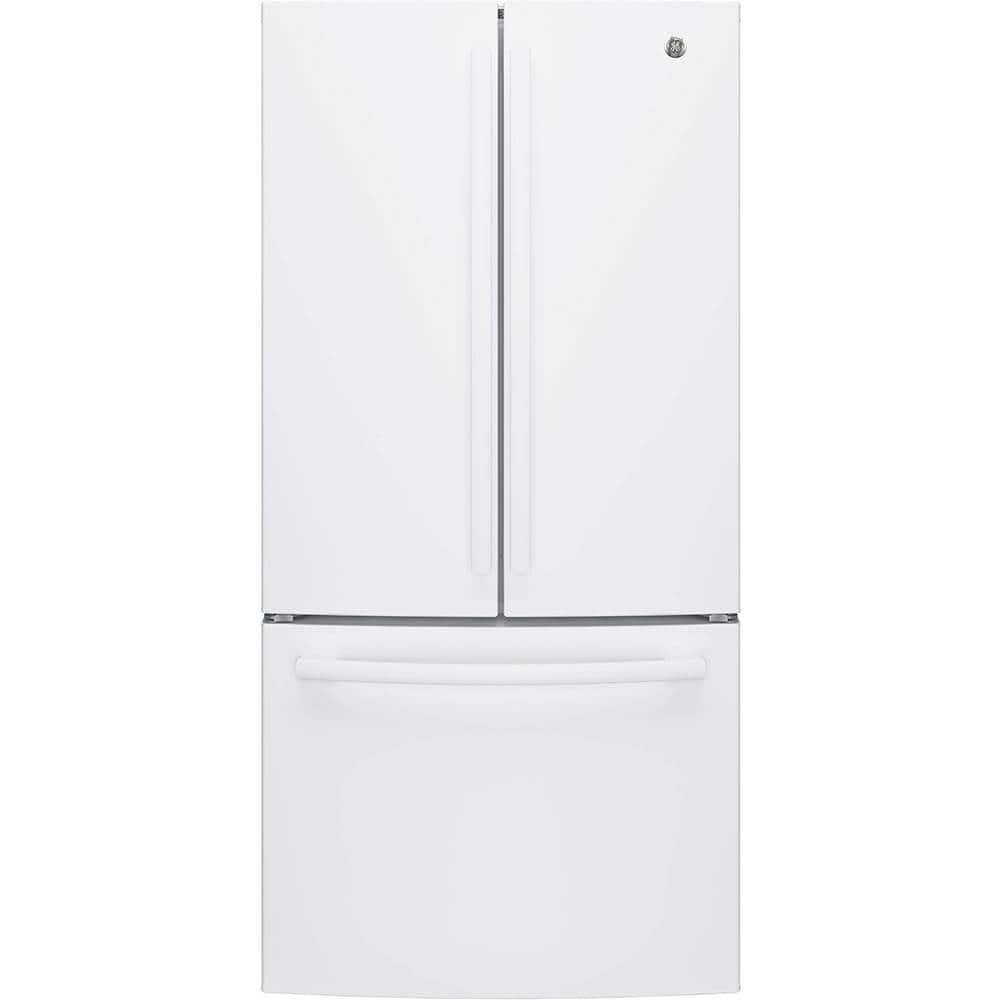 GE – 33 in. Wide 18.6 Cu. Ft. French Door Counter-Depth Refrigerator with Internal Water Dispenser – High Gloss White