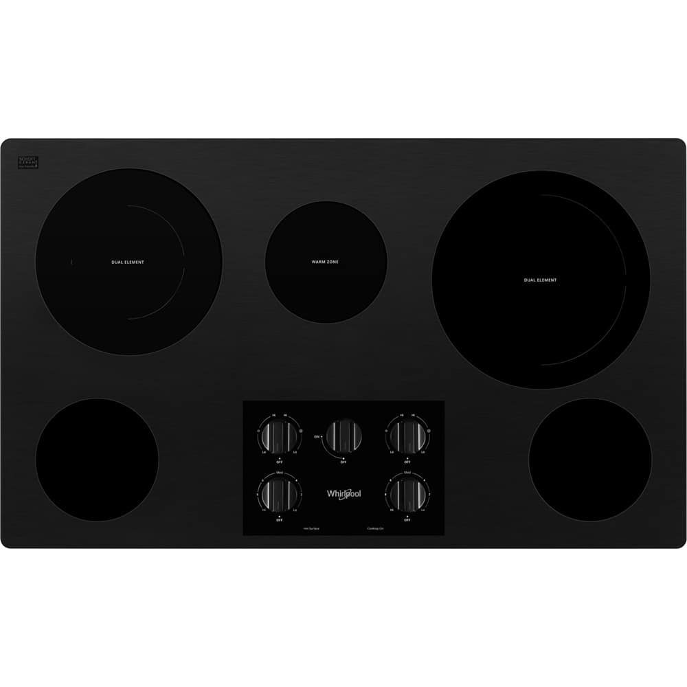 Whirlpool – 36 in. Wide 5 element Electric Cooktop – Black