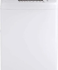 GE – 2.8 Cu. Ft. High-Efficiency Top Load Portable Washer with Stainless Steel Basket and 8 Wash Cycles – White/Black