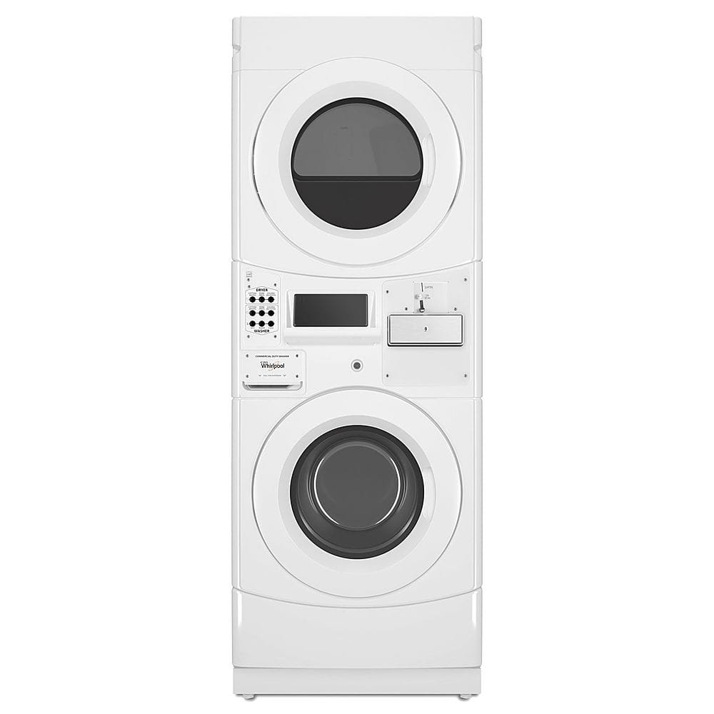 Whirlpool – 3.1 Cu. Ft. Front Load Washer and 6.7 Cu. Ft. Electric Dryer with Space Saving Configuration – White
