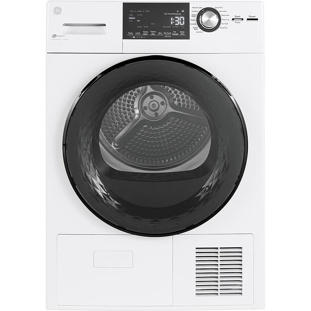 GE – 4.1 Cu. Ft. Stackable 13-Cycle Electric Dryer – White