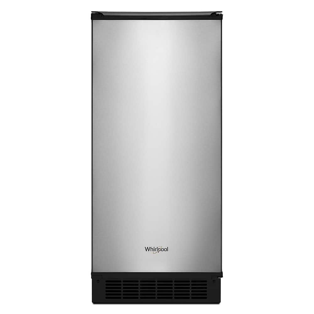 Whirlpool – 15″ 29-Lb. Freestanding Icemaker – Stainless Steel
