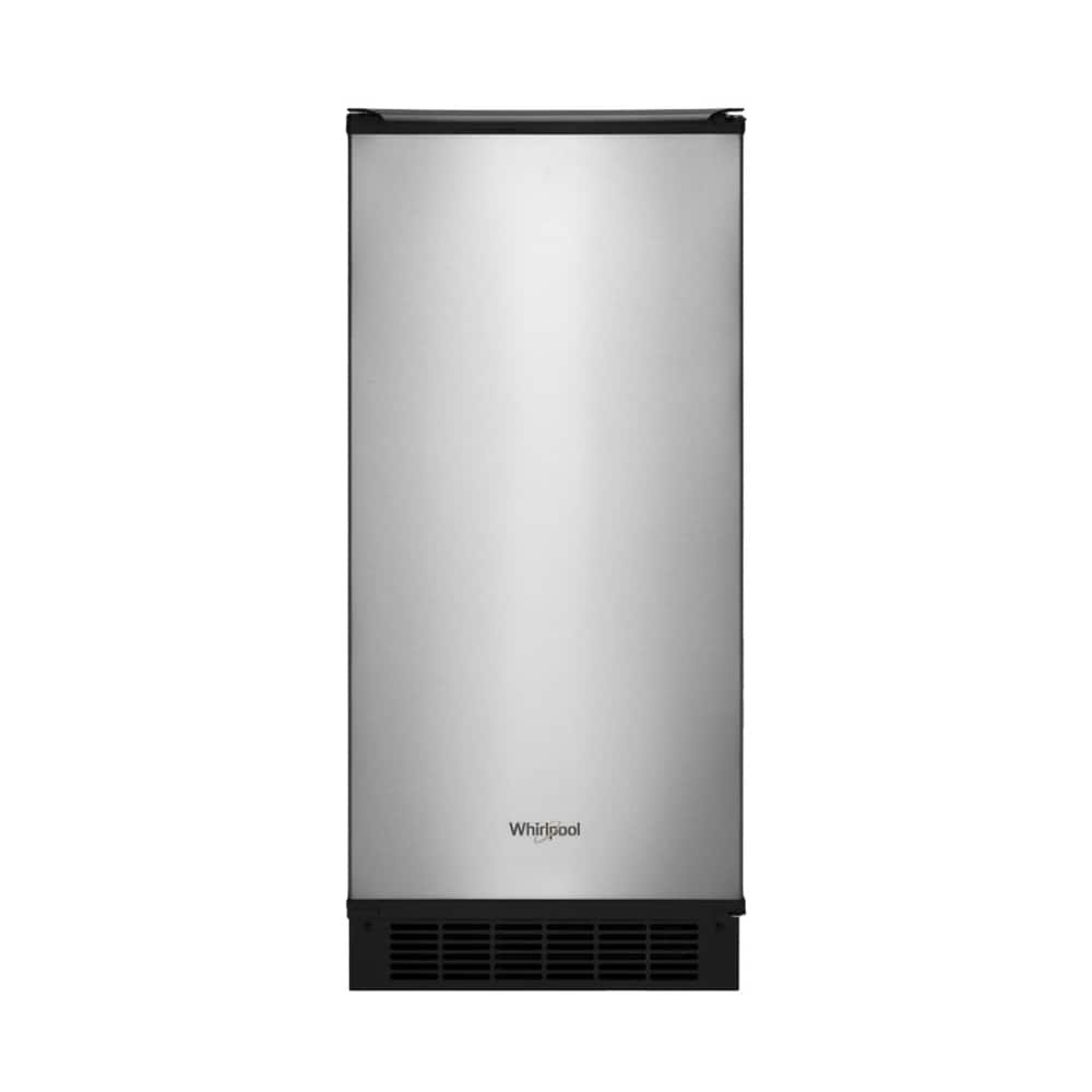 Whirlpool – 15″ 50-Lb. Freestanding Icemaker – Stainless Steel
