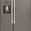 GE – 36 in. Wide 21.8 Cu. Ft. Side-by-Side Counter-Depth Refrigerator with Fresh-Food Multilevel Drawers – Slate