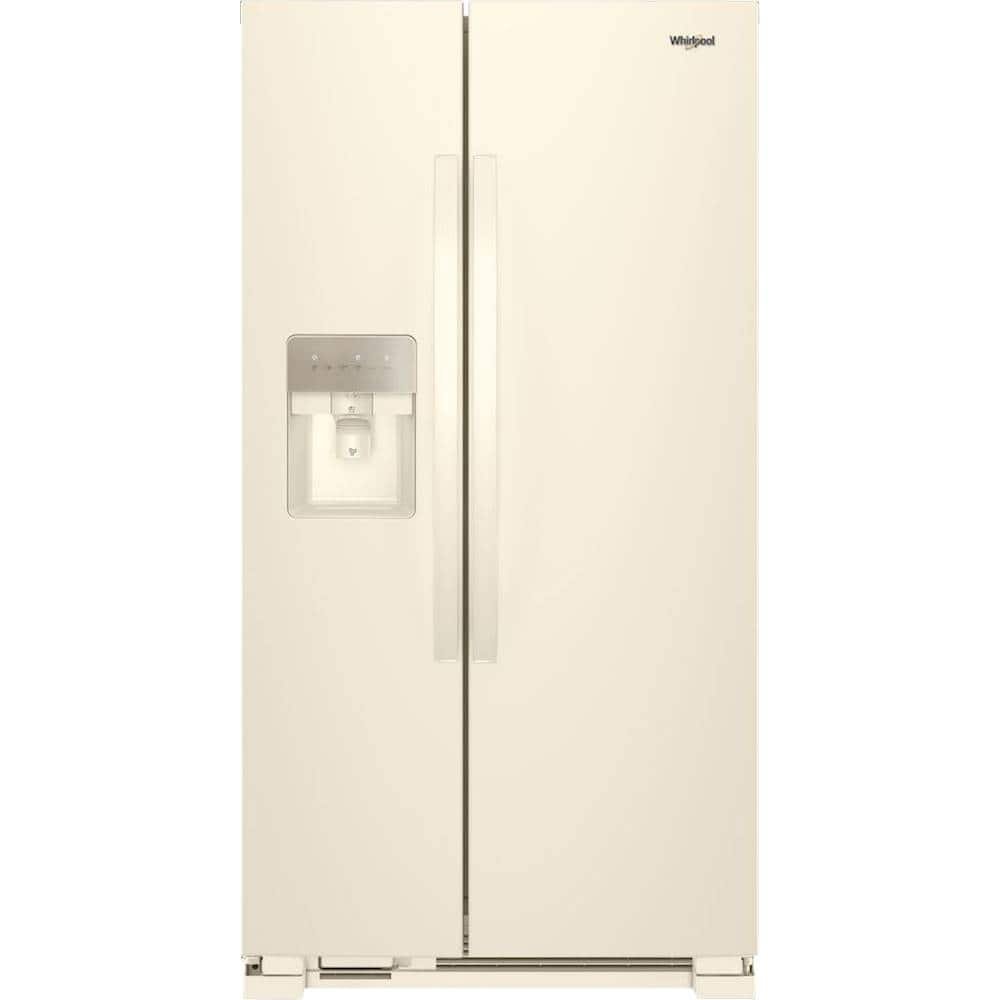 Whirlpool – 33 in. Wide 21.4 cu. ft. Side-by-Side Refrigerator – Biscuit